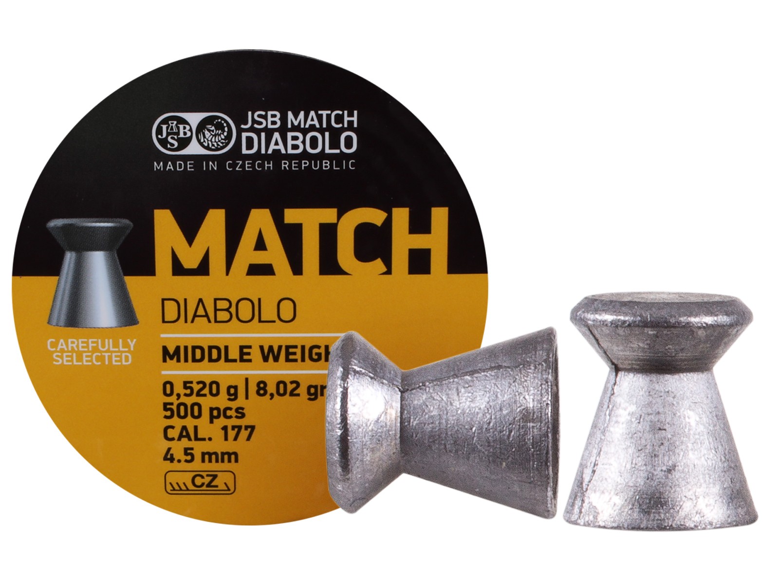 8.02GR – JSB DIABOLO MATCH MIDDLE WEIGHT CAL.4.5MM/.177 M24/23 (0,520G) 4.49