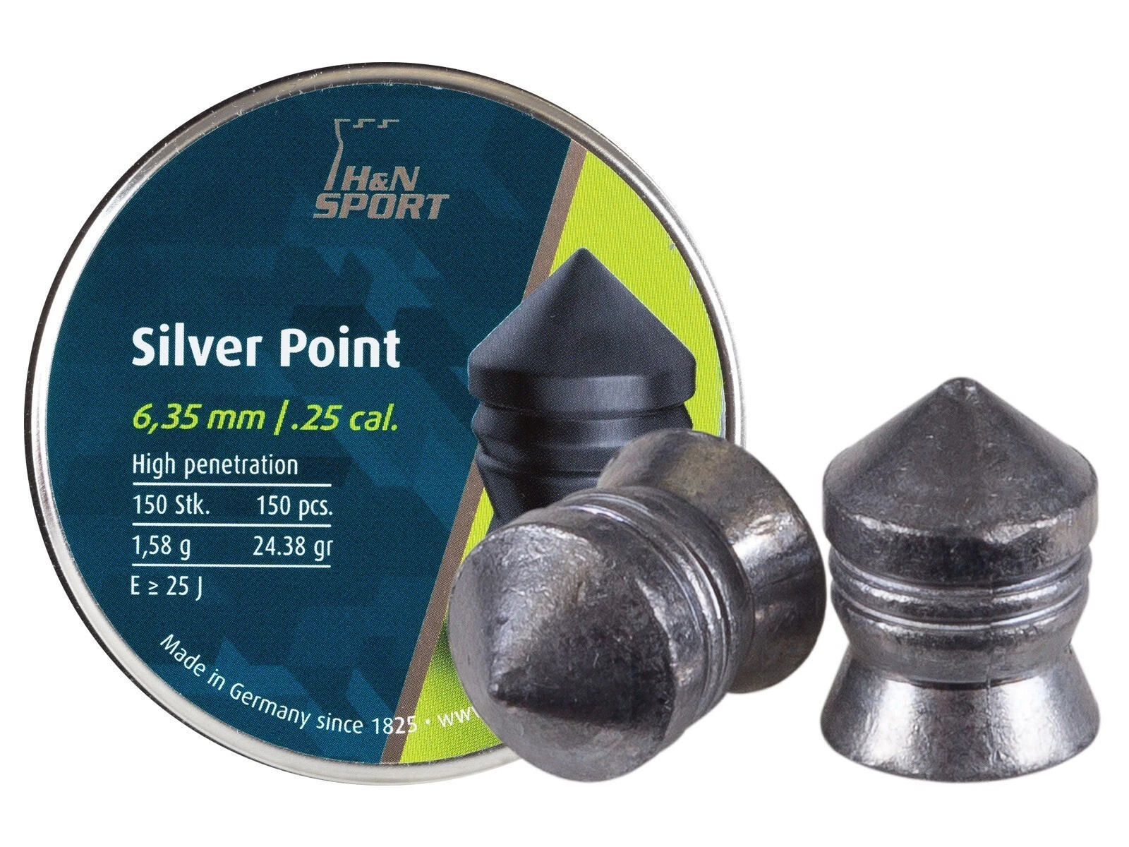 H&N SILVER POINT 6.35/.25 CAL 24.38GR 1.58G 150 PCS