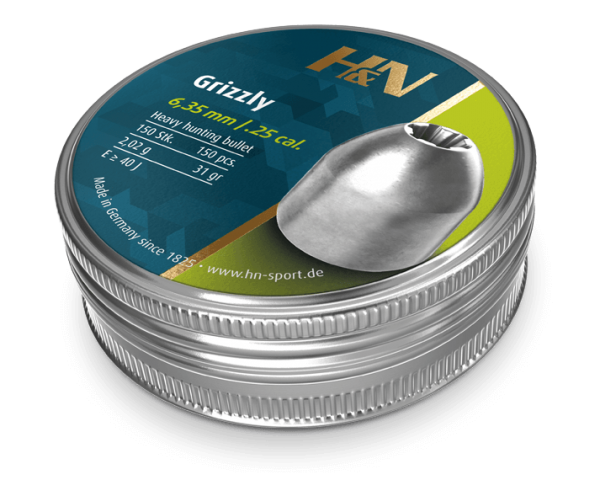 H&N GRIZZLY .250 6.35/.25 CAL 31GR 2.02G 150 PCS