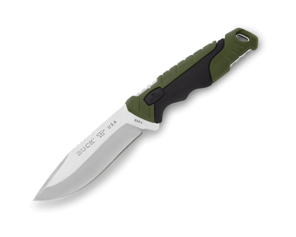 BUCK KNIVES PURSUIT, SM FIXED, GREEN MOLDED HDL