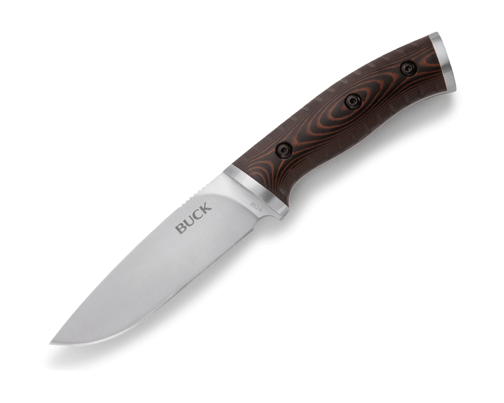 BUCK KNIVES SELKIRK, LG, FIXED, BLACK/BROWN MICARTA, WHISTLE, FIRE STARTER