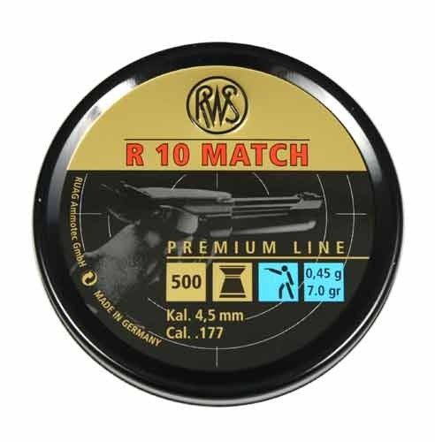 RWS 4.50 R10 MATCH 0.45G, 7.0GR, 4.50MM, CAL. 177/4.5MM 500PCS