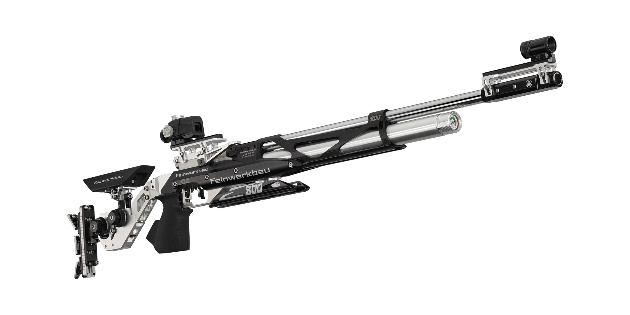 FEINWERKBAU MODEL 800 X, ALU STOCK, BLACK/SILVER, RIGHT, GRIP SIZE M CAL 4.5MM/.177 - Image 2