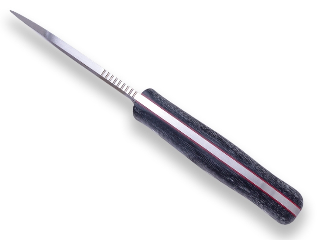 JOKER CUCHILLO URSUS PUNO MICARTA CANVAS NEGRO BLADE LENGHT 10CM WITH LEATHER SHEALTH - Image 2