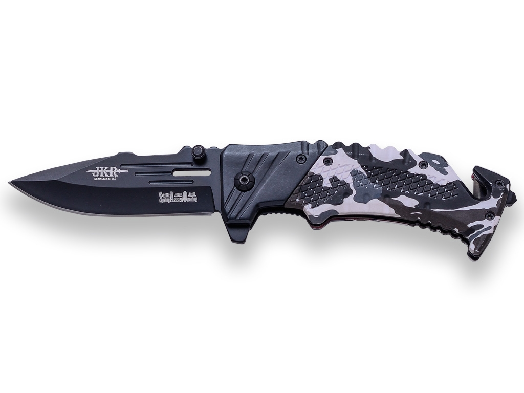 JOKER KNIVES SPRING ASSISTED KNIFE,BLADE 8.5CM,URBANO CAMO HANDLE