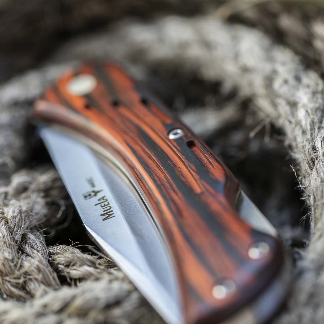 MUELA ARTISAN KNIFE 95MM BLADE LENGHT BURNT WOOD HANDLE - Image 3