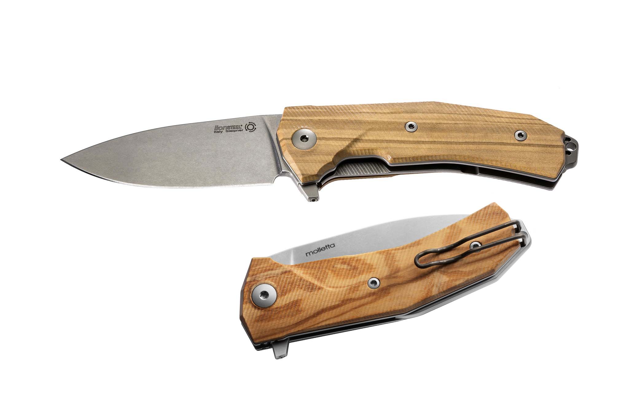 LION STEEL SLEIPNER BY MOLLETTA ULIVO IKBS KUR LINER LOCK OLIVE WOOD HANDLE