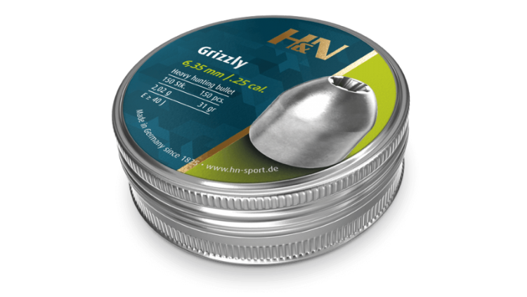 H&N GRIZZLY .250 6.35/.25 CAL 31GR 2.02G 150 PCS