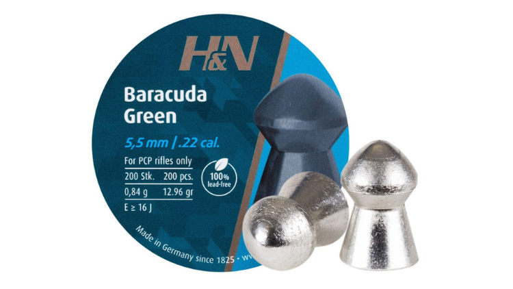 H+N DIABOLO BARACUDA GREEN.22(5.5MM) 0.82G(12.65GR)200PCS