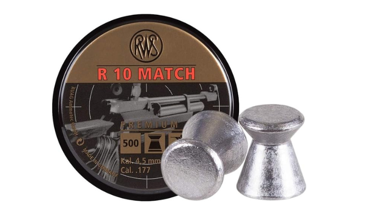 RWS 4.50 R10 MATCH 0.53G, 8.2GR, 4.50MM, CAL. 177/4.5MM 500PCS