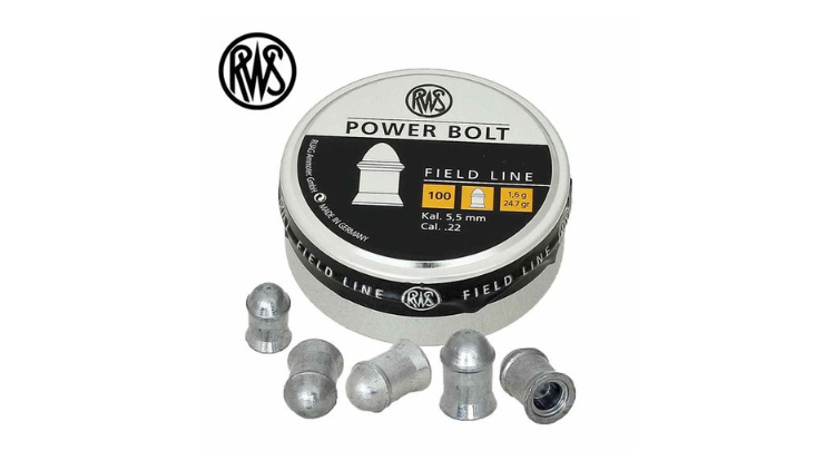 RWS DIABOLO POWER BOLT 5.5MM/.22CAL 100PCS 1.6G/24.7GR