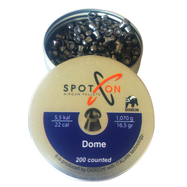 SPOT ON PELLET DOME 16.5GR, 1.070G, 200 PCS, CAL.5.5MM/.22