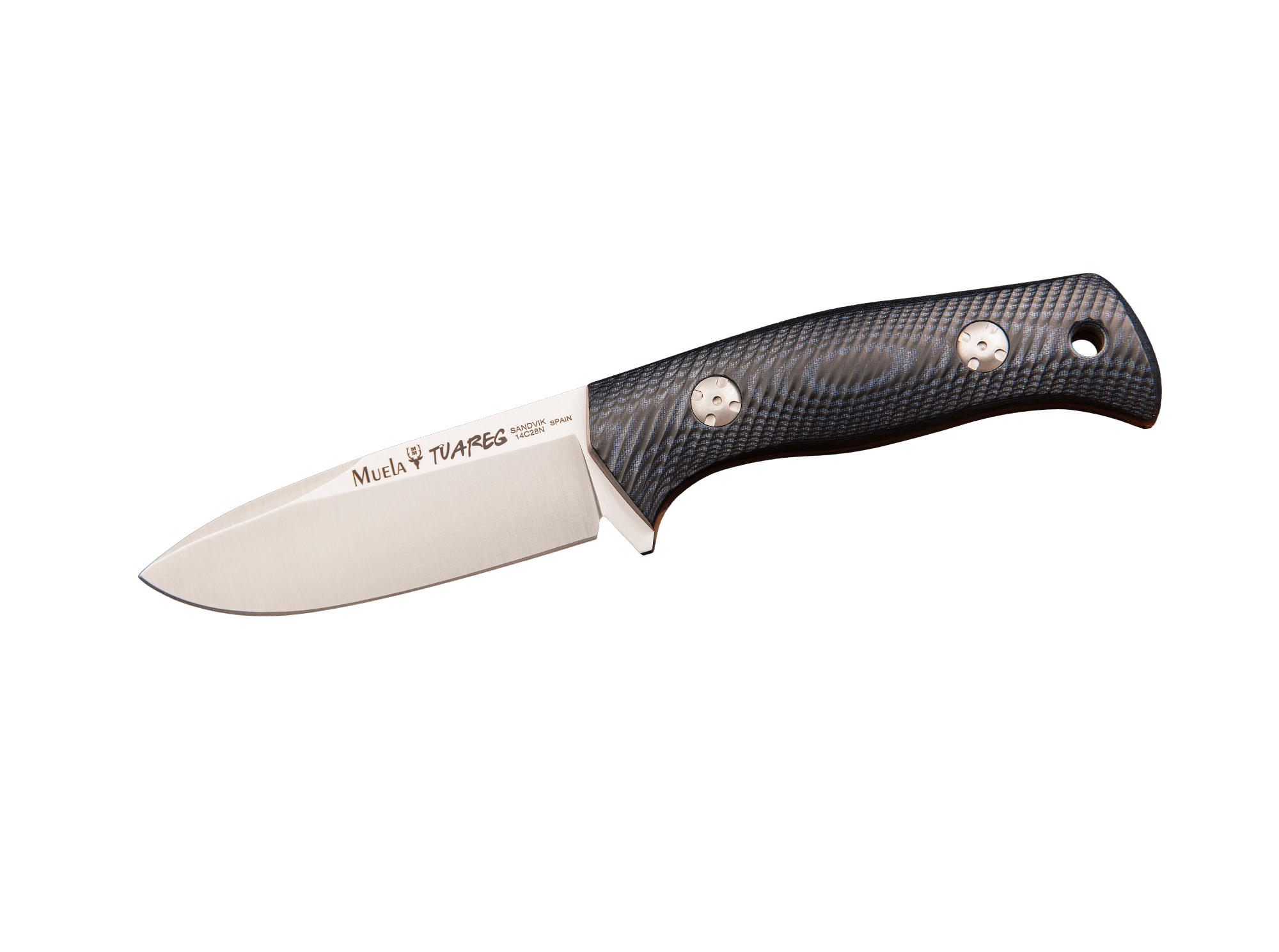MUELA TUAREG FULL KNIFE BLADE LENGHT 210MM BLACK-BLUE MICARTA HANDLE