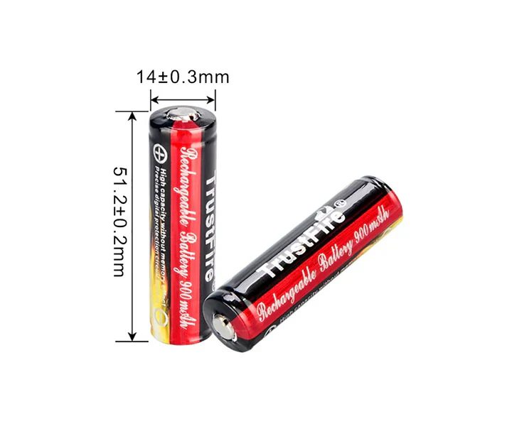 TRUSTFIRE 14500 RECHARGEABLE BATTERY WITH PCB 3.7 V 900MAH - 14500-TF - Image 4