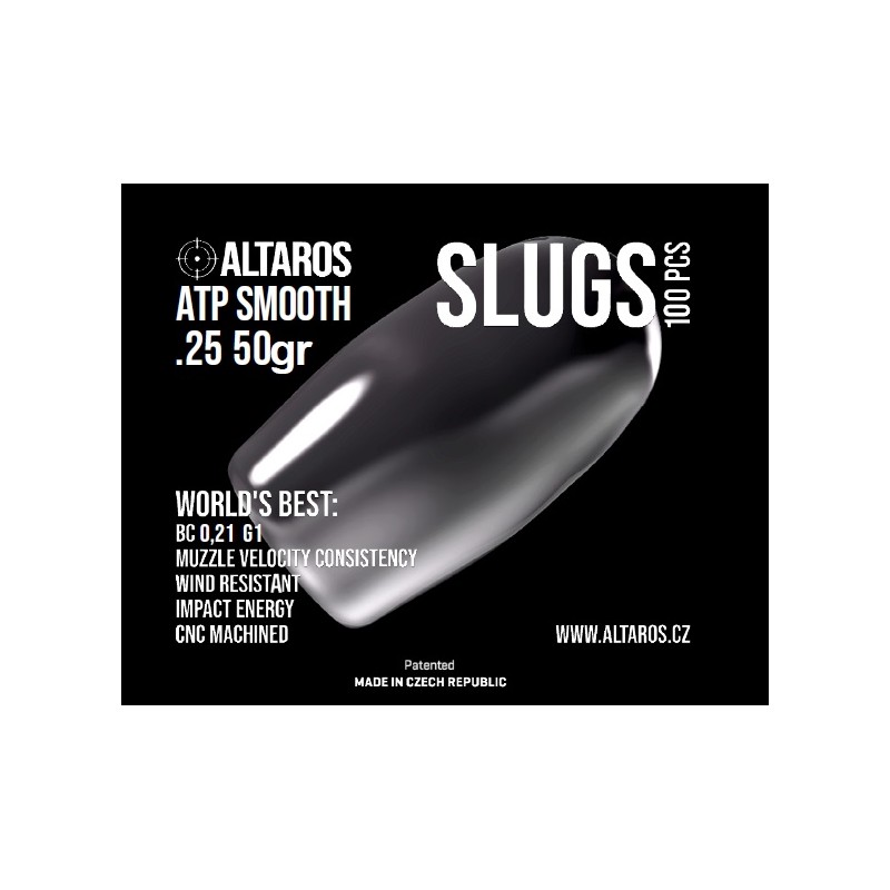 ALTAROS ATP SMOOTH SLUGS 49.5GR 6.35MM M32/19 CAL.6.35MM/.25 100PCS
