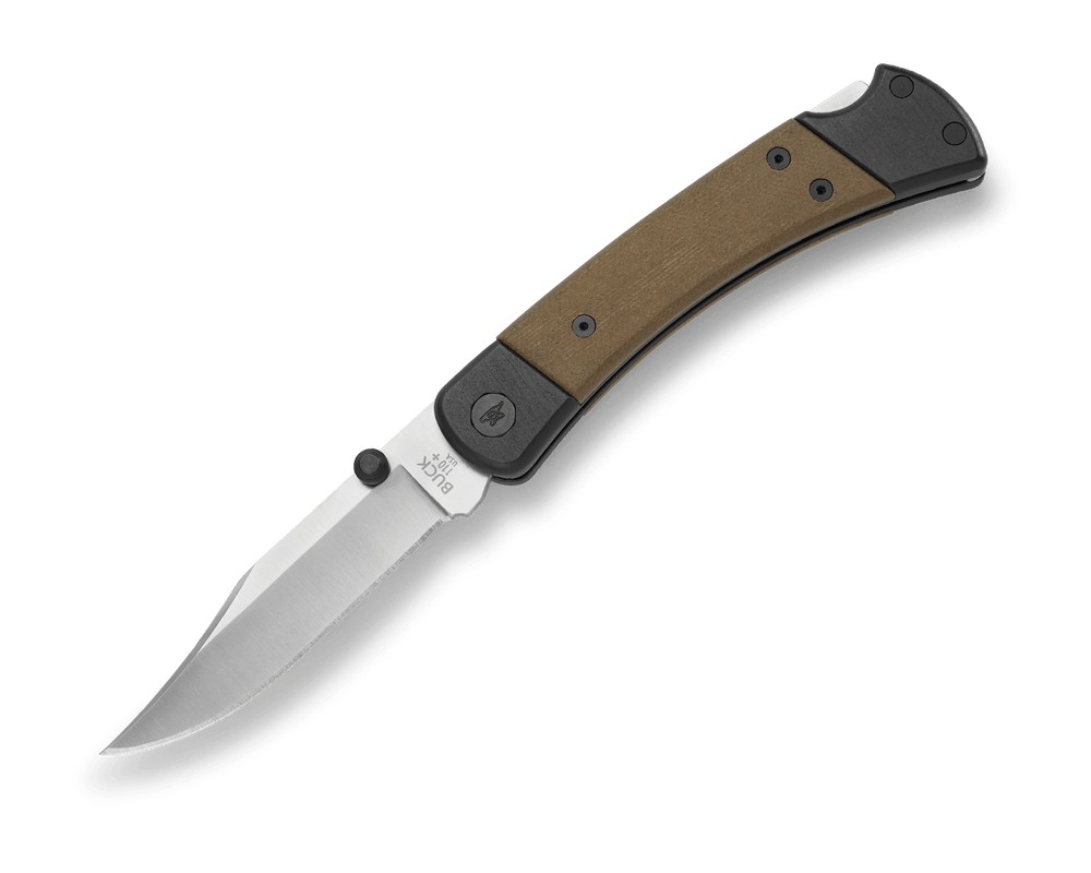 BUCK KNIVES HUNTER SPORT, PRO, OD GREEN MICARTA HDL, SCREW TOGETHER – 0110GRS5-B