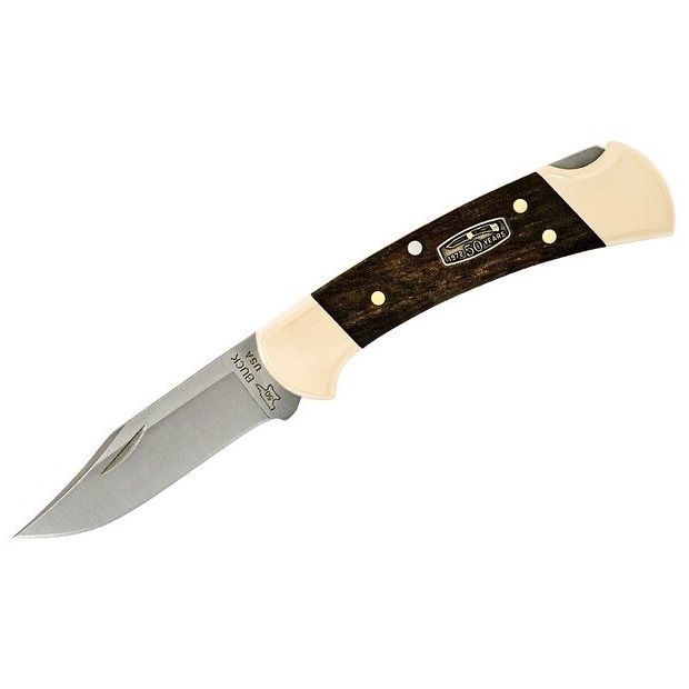 BUCK KNIVES RANGER, AFRICAN EBONY HDL W/MEDALLION, 50TH ANNIVERSARY – 0112BRS3-B