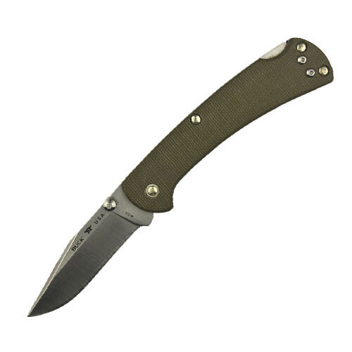 BUCK KNIVES SLIM RANGER PRO OD GREEN CANVAS MICARTA HDL- 0112ODS6-B
