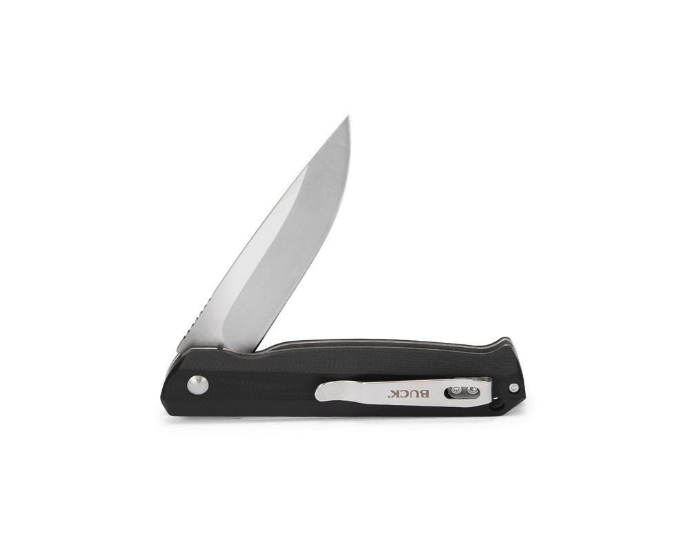 BUCK KNIVES 251 LANGFORD G10 HDL FOLDING BALL BEARING FLIPPER LINER LOCK POCKET KNIFE WITH REMOVABLE CLIP (BLACK) - 0251BKS-B - Image 2