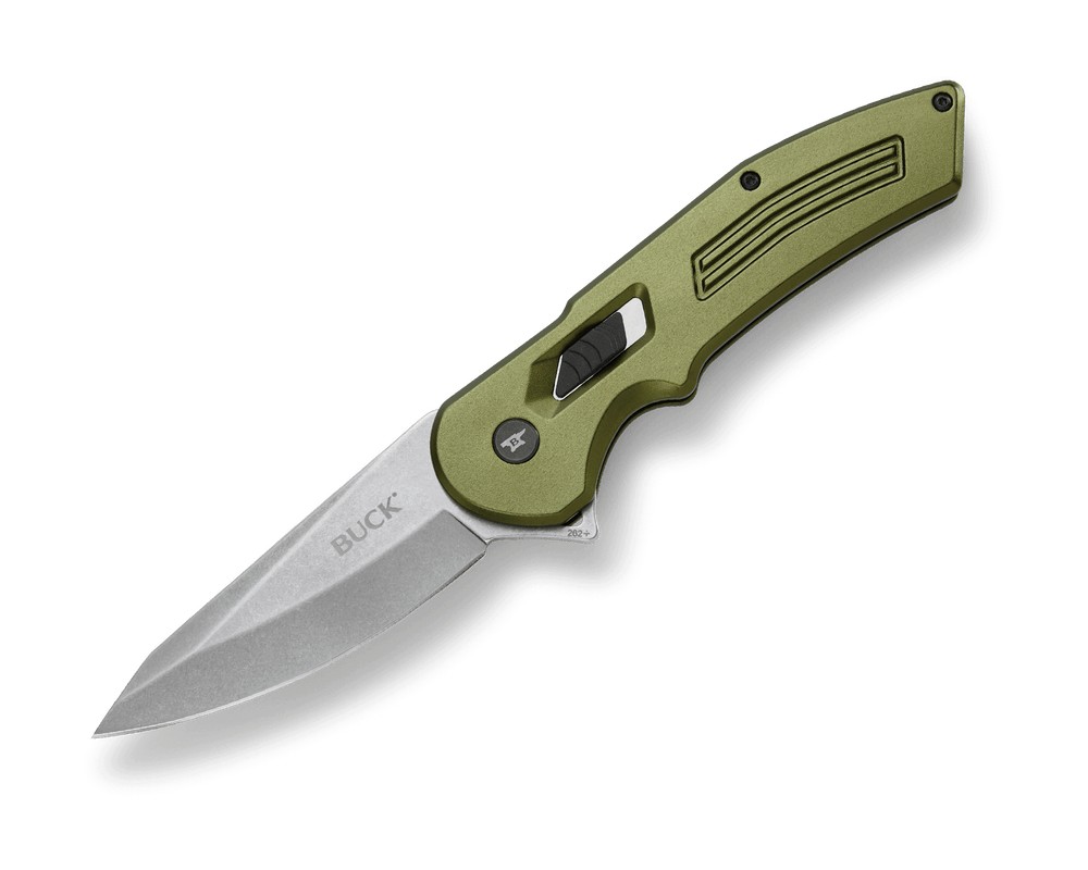 BUCK KNIVES 262 HEXAM SPRING ASSISTED KNIFE GREEN AL (3.3″ SW) – 0262ODS-B