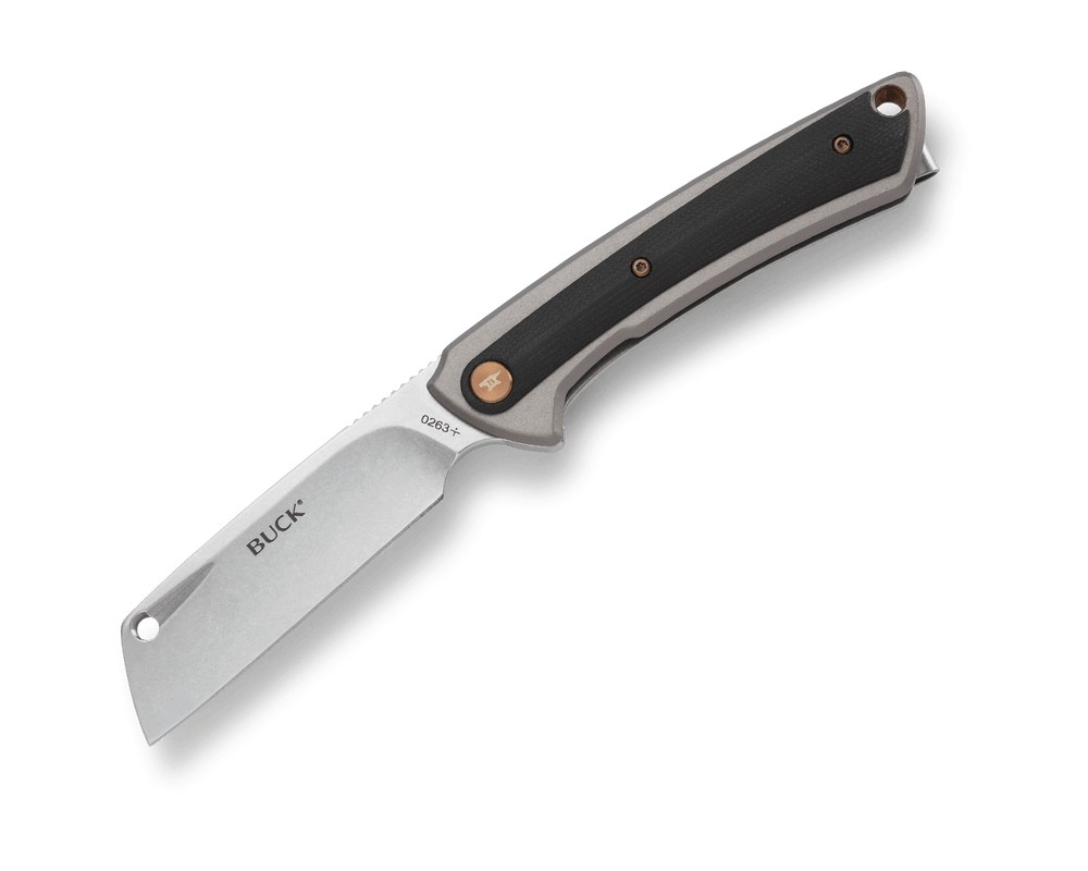 BUCK KNIVES 263 HILINE FRAME LOCK FOLDING POCKET KNIFE 3.6″ D2 SATIN BLADE, GRAY ANODIZED ALUMINUM HDL AND G10 HANDLE – 0263GYS-B