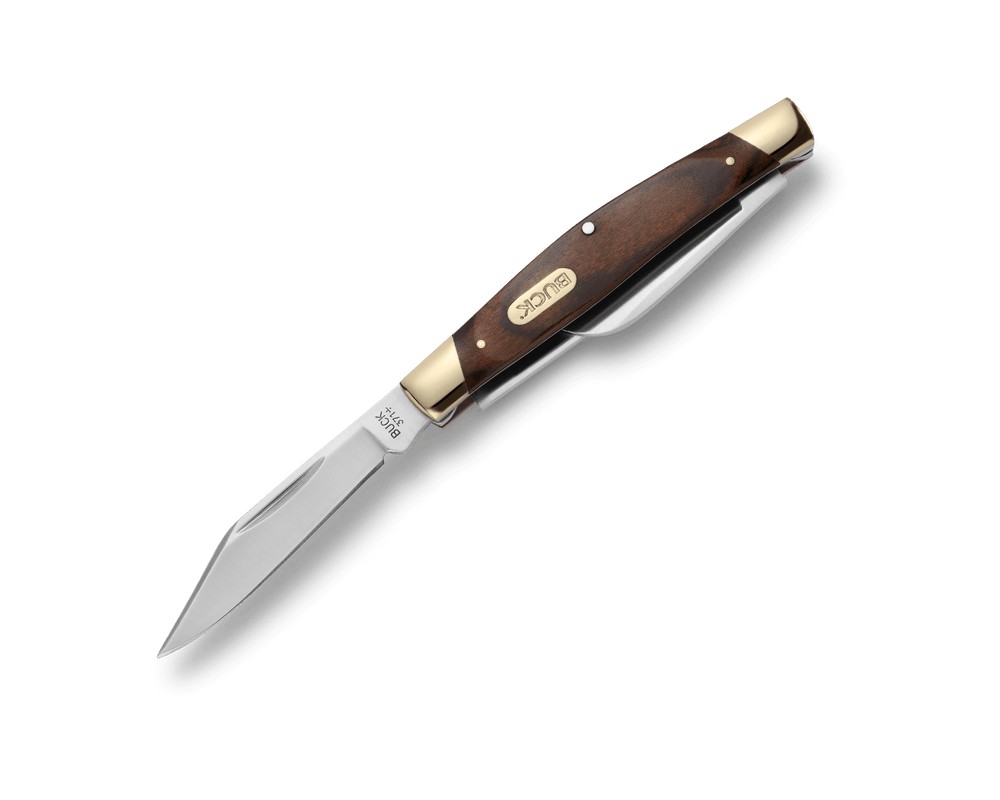 BUCK KNIVES 371 STOCKMAN 3-BLADE POCKET KNIFE WITH WOODGRAIN HANDLE GEN. DIST. BOX- 0371BRS-B