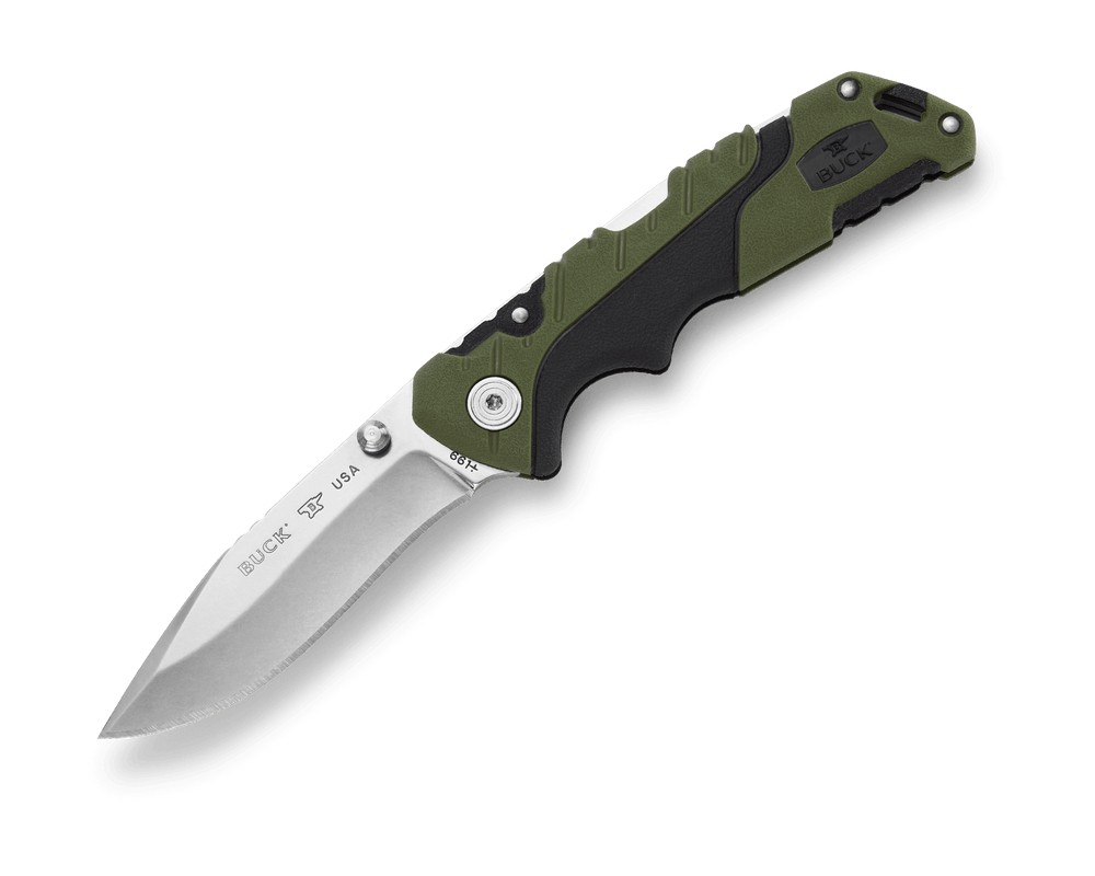 BUCK KNIVES PURSUIT SM FOLDER BLACK/GREEN MOLDED HDL- 0661GRS-B
