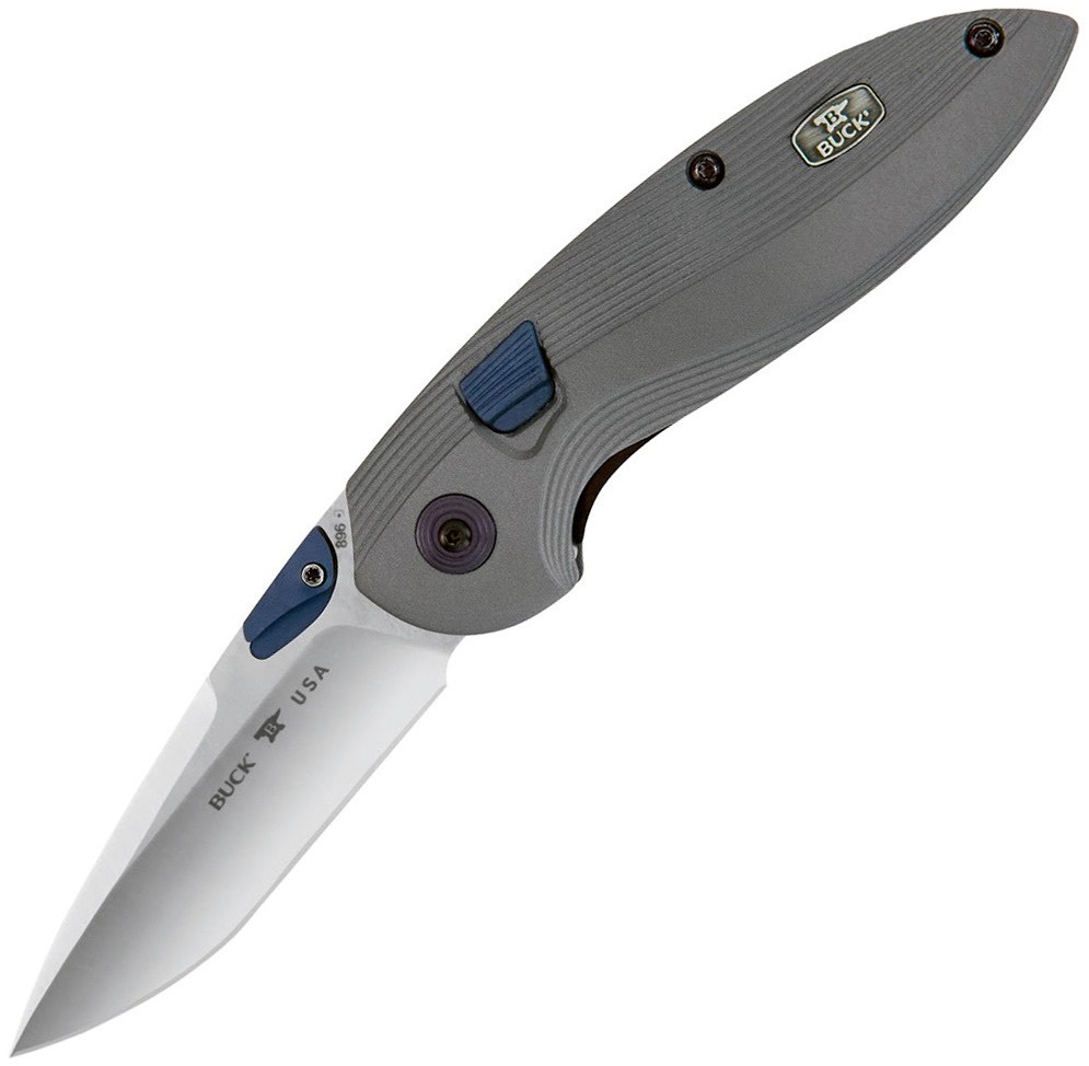 BUCK KNIVES RAPID FIRE (AUTO) ALUM ANODIZED DARK PLATINUM HANDLE-0896PLS-B