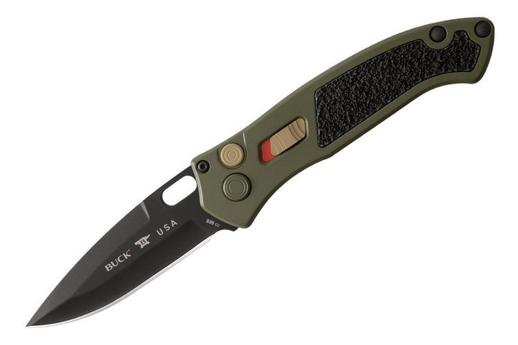 BUCK KNIVES IMPACT ALUMINUM CERAKOTE OD GREEN HDL BLACK CERAKOTE BLD- 0898GRS1-B