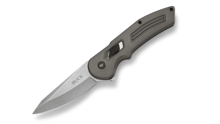 BUCK KNIVES 262 HEXAM SPRING ASSISTED KNIFE GRAY AL (3.3″ SW) – 0262GYS-B