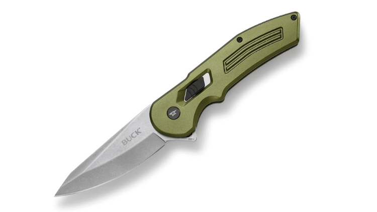 BUCK KNIVES 262 HEXAM SPRING ASSISTED KNIFE GREEN AL (3.3" SW) - 0262ODS-B
