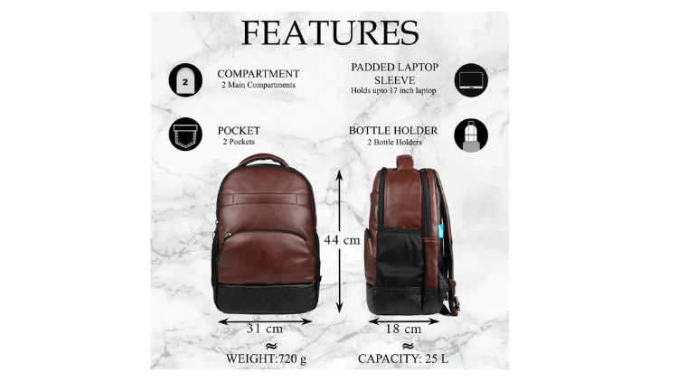 BACK PACK BAG BROWN - 309913003005 - Image 2