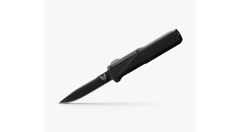 BENCHMADE PHAETON, AUTOMATIC, OTF, BLACK ALUMINUM HANDLE – 4600DLC