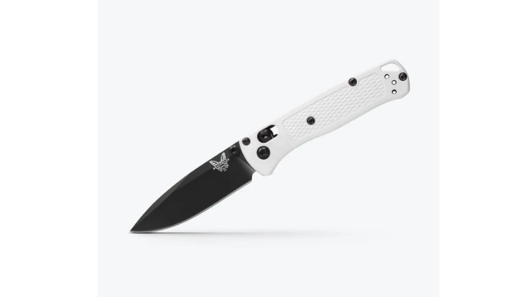 BENCHMADE MINI BUGOUT,AXIS,DROP POINT, WHITE GRIVORY HANDLE – 533BK-1