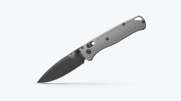 BENCHMADE BUGOUT, AXIS, DROP POINT STORM GREY GRIVORY HANDLE – 535BK-08