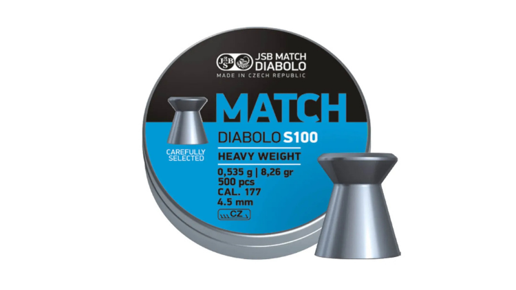 8.26GR- JSB MATCH DIABOLO S100 HEAVY WEIGHT CAL:177 (4.5MM) (0.535G)500PCS 4.50 – 546000025-500