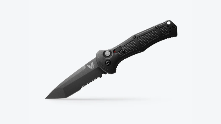 BENCHMADE CLAYMORE, AUTOMATIC, TANTO, BLACK HANDLE – 9071SBK
