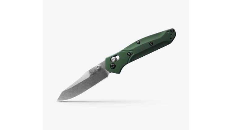 BENCHMADE OSBORNE, MINI OSBORNE, AXIS, REVERSE TANTO, GREEN ALUMINUM – 945