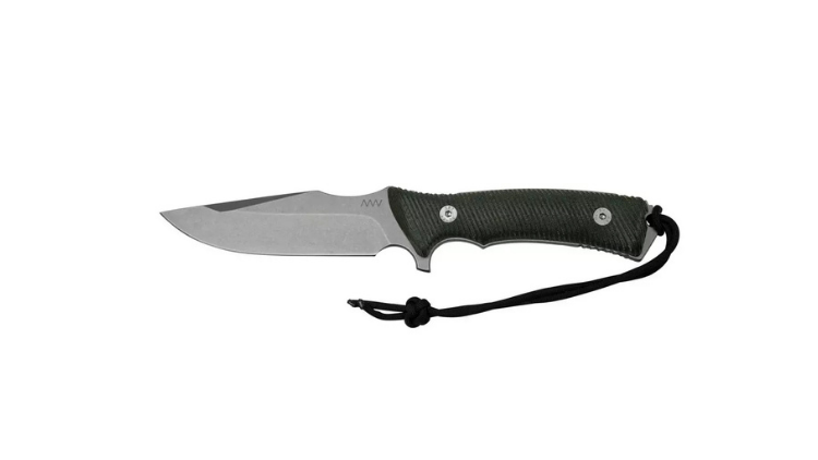 ANV SHEALTH: KYDEX BLACK, BLADE: SPELTER – STONEWASH HANDLE: MICARTA BLACK – ANVM311-028