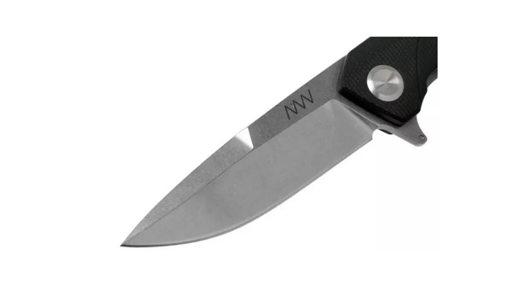 ANV BLADE: STONEWASH / PLAIN EDGE, HANDLE AND LOCK: G10 BLACK LINER LOCK – ANVZ100-008