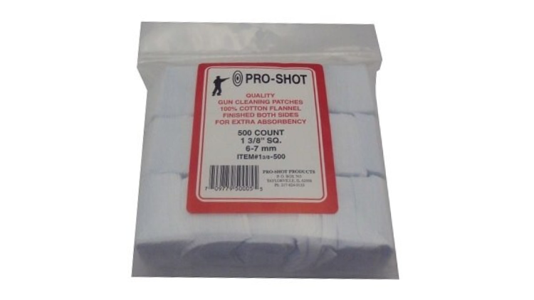 PROSHOT 13/8" SQ PATCH 500 PCS. CAL.6-7MM-13/8-500