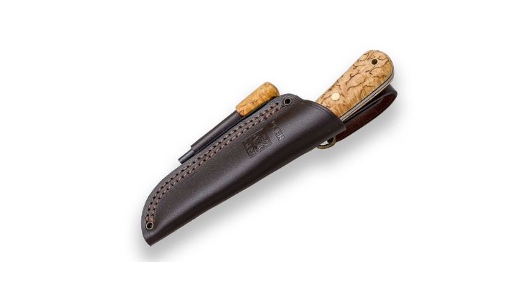 JOKER KNIFE MONTAÑERO, PUÑO, ABEDUL RIZADO CURLY BIRCH HANDLE - CL135-P