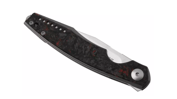 VIPER BELONE TIFCR FOLDING KNIFE M390 SATIN TITANIUM STONEWASHED RED DARK MATTER OVERLAY - V5970TIFCR - Image 2