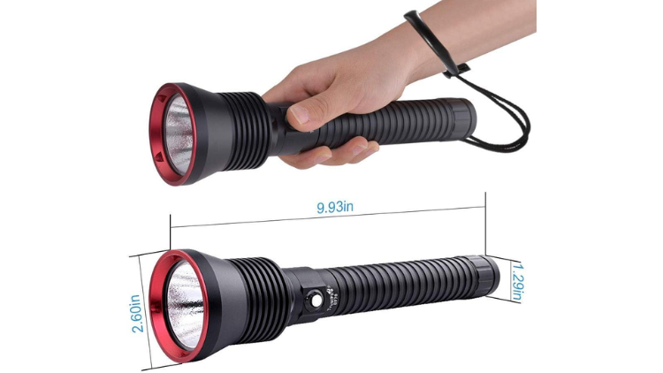 TRUSTFIRE DIVING FLASHLIGHT 3200LUMENS 375M FULL KIT YELLOW LIGHT WITH BATTERIES AND CHARGER – DF70