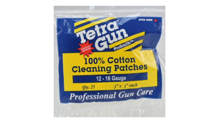 TETRAGUN CAL:12-16 GUAGE CLEANING PATCHES 100% COTTON-F1098I