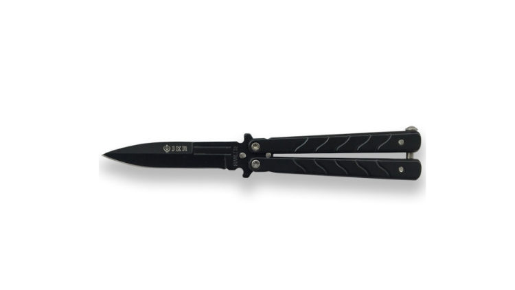 JOKER BUTTERFLY KNIFE BLACK HANDLE – JKR0511