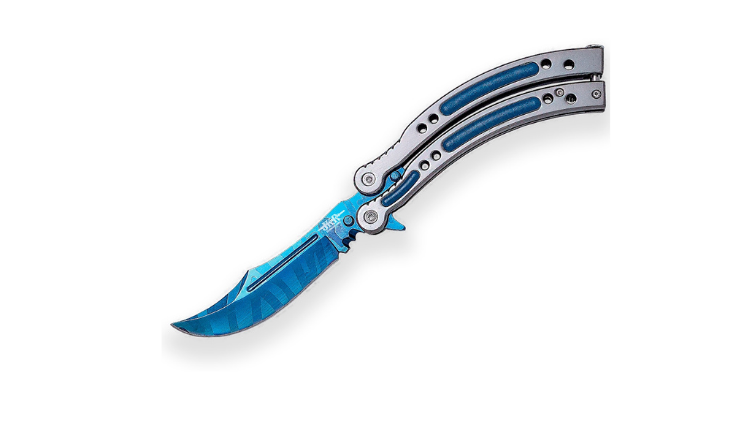 JOKER BUTTERFLY KNIFE BLADE 10 CM BLUE/GRAY – JKR0539