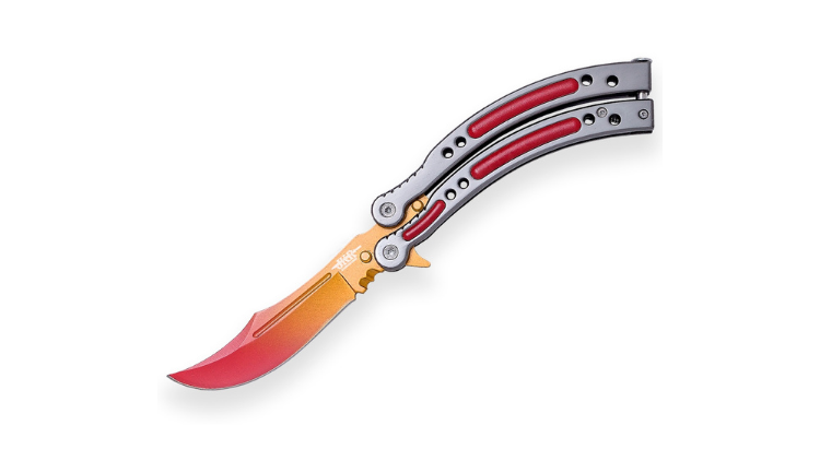 JOKER BUTTERFLY KNIFE BLADE 10 CM RED/GRAY – JKR0541