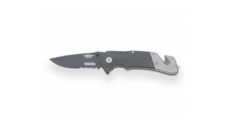 JOKER SPRING ASSISTED FOLDING BLACK AND SILVER KNIFE WITH SHEATH - JKR0600 - Image 2