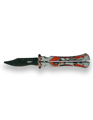 JOKER BUTTERFLY TRAINING KNIFE 3D DESIGN GRAY 10CM - JKR0678